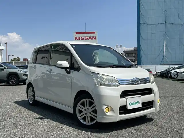 ダイハツ ムーヴ カスタム RS 兵庫県 2012(平24)年 7.7万km パールホワイトⅢ 外部検査実施済み/・ワンオーナー/・社外メモリーナビ（AVIC-RZ06）/・地デジ/DVD/BT/・バックカメラ/・ETC/・シートカバー/・MOMOステアリング/・スマートキー/・ドライブレコーダー/・純正15インチAW/・INNO車内キャリア/・社外LEDフォグランプ