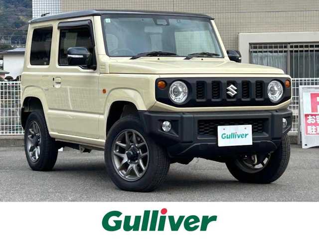 スズキ ジムニー XC 香川県 2021(令3)年 0.5万km シフォンアイボリーメタリックブラック2トーンルーフ 衝突被害軽減ブレーキ/レーンアシスト/社外SDナビ フルセグTV CD DVD BT/バックカメラ/ETC/スマートキー 2個/シートヒーター /LEDオートヘッドライト/フォグライト/電動格納ミラー/クルーズコントロール/ステアリングリモコン/16インチ アルミホイール/オートエアコン/ドラレコ/W サイド エアバッグ