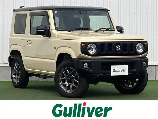 スズキ ジムニー XC 香川県 2021(令3)年 0.5万km シフォンアイボリーメタリックブラック2トーンルーフ 衝突被害軽減ブレーキ/レーンアシスト/社外SDナビ フルセグTV CD DVD BT/バックカメラ/ETC/スマートキー 2個/シートヒーター /LEDオートヘッドライト/フォグライト/電動格納ミラー/クルーズコントロール/ステアリングリモコン/16インチ アルミホイール/オートエアコン/ドラレコ/W サイド エアバッグ