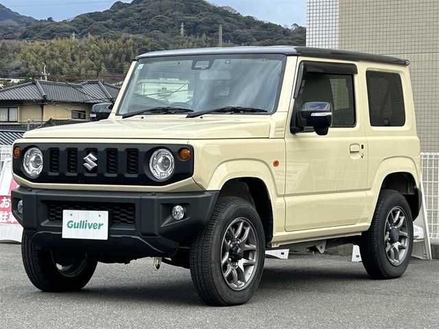スズキ ジムニー XC 香川県 2021(令3)年 0.5万km シフォンアイボリーメタリックブラック2トーンルーフ 衝突被害軽減ブレーキ/レーンアシスト/社外SDナビ フルセグTV CD DVD BT/バックカメラ/ETC/スマートキー 2個/シートヒーター /LEDオートヘッドライト/フォグライト/電動格納ミラー/クルーズコントロール/ステアリングリモコン/16インチ アルミホイール/オートエアコン/ドラレコ/W サイド エアバッグ