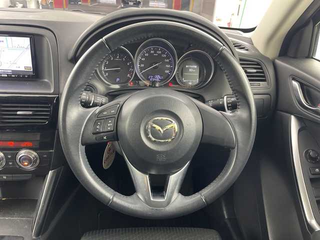 マツダ ＣＸ－５ 20S 愛知県 2012(平24)年 12.4万km ブラック 純正ナビ（AM/FM/フルセグ/BT/CD/DVD）/スマートブレーキサポート/バックカメラ/TCS/AFS/アイドリングストップ/MTモード付AT/プッシュスタート/スマートキー/社外19インチAW/LEDヘッドライト/ドアバイザー/ETC/電動格納ミラー/純正フロアマット/革巻きステアリング/オートライト/フォグランプ