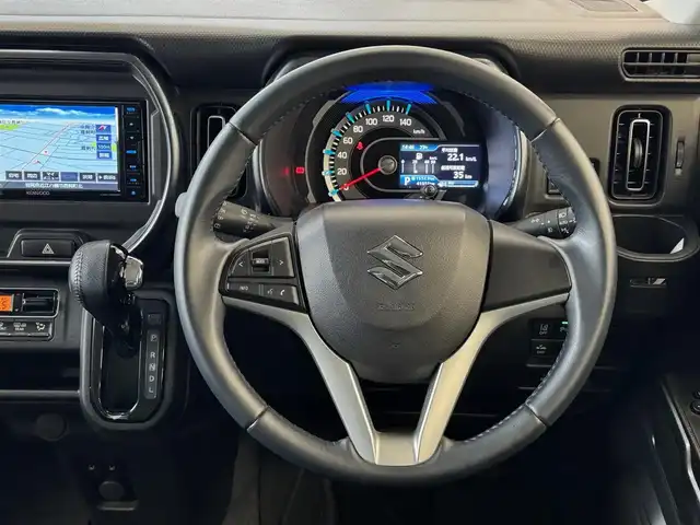 スズキ ハスラー Jスタイル 滋賀県 2021(令3)年 4.2万km オフブルーメタリック/ガンメタリック2トーンルーフ ワンオーナー/純正フルセグナビ/　フルセグ Bluetooth AM FM SD /ビルトインETC/デュアルカメラブレーキサポート/衝突軽減ブレーキ/車線逸脱警報機能/ふらつき警報機能/ハイビームアシスト/先行車発進お知らせ機能/コーナーセンサー/純正フロアマット/ルーフレール/純正LEDヘッドライト/純正15インチアルミ/純正フロアマット/シートヒーター/スマートキー×2/プッシュスタート/