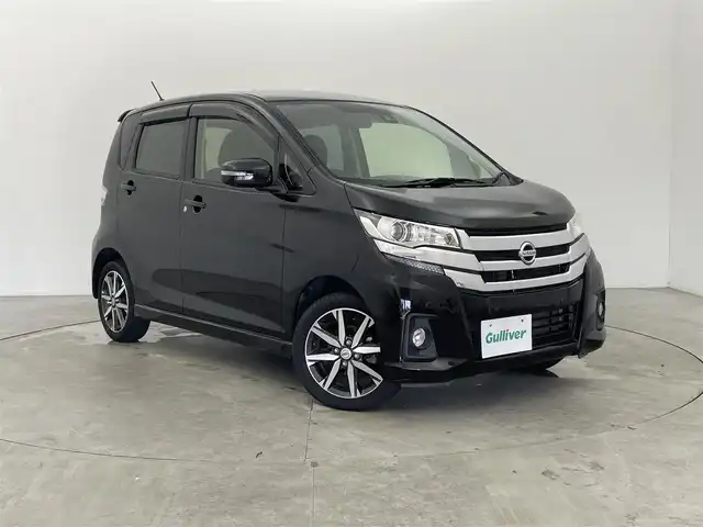 日産 デイズ ハイウェイスターG ターボ 富山県 2018(平30)年 6.8万km ブラック ワンオーナー/ターボ/純正ナビ（AM/FM/CD/DVD/AUX/BT）/フルセグTV/アラウンドビューモニター/クルーズコントロール/衝突被害軽減ブレーキ/レーンキープアシスト/オートマチックハイビーム/LEDヘッドライト/コーナーセンサー/スマートキー×２/プッシュスタート/アイドリングストップ/ドアバイザー/純正フロアマット/保証書