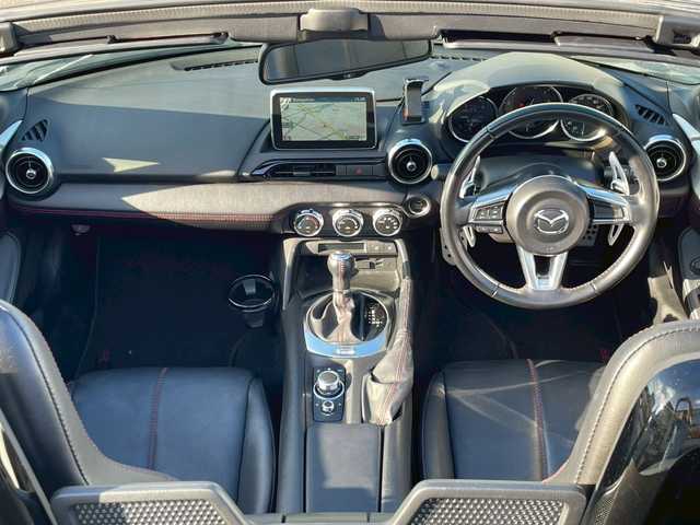 マツダ ロードスター S レザーパッケージ 宮崎県 2015(平27)年 6.2万km セラミックM ＢＯＳＥサウンド/メーカーナビ/バックカメラ/黒レザーシート/シートヒーター/ブラインドスポットモニター/レーンキープアシスト/パドルシフト/フルセグＴＶ　USB　AUX　Ｂｌｕｅｔｏｏｔｈ　ＤＶＤ再生/ＥＴＣ/純正フロアマット/プッシュスタート/スペアキー/取扱説明書/保証書