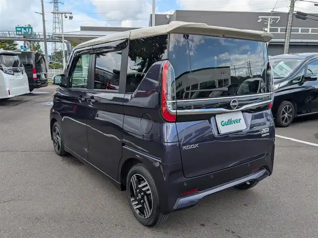 日産 ルークス HWS X プロパイロットED 福井県 2023(令5)年 0.6万km パープルⅡ 全方位カメラ/純正14インチAW/プロパイロット/純正9インチディスプレイオーディオ/両側パワースライドドア/前後ドライブレコーダー/前後コーナーセンサー/クルーズコントロール/ビルトインETC/SOSボタン/オートホールド/アイドリングストップ/純正インテリジェンスルームミラー/ドアバイザー/衝突被害軽減システム/横滑り防止装置/盗難防止装置/LEDヘッドライト/Fフォグ/純正フロアマット/スマートキー