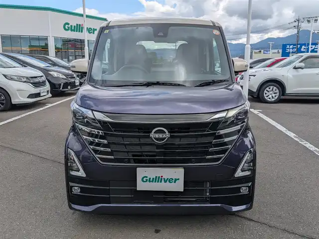 日産 ルークス HWS X プロパイロットED 福井県 2023(令5)年 0.6万km パープルⅡ 全方位カメラ/純正14インチAW/プロパイロット/純正9インチディスプレイオーディオ/両側パワースライドドア/前後ドライブレコーダー/前後コーナーセンサー/クルーズコントロール/ビルトインETC/SOSボタン/オートホールド/アイドリングストップ/純正インテリジェンスルームミラー/ドアバイザー/衝突被害軽減システム/横滑り防止装置/盗難防止装置/LEDヘッドライト/Fフォグ/純正フロアマット/スマートキー