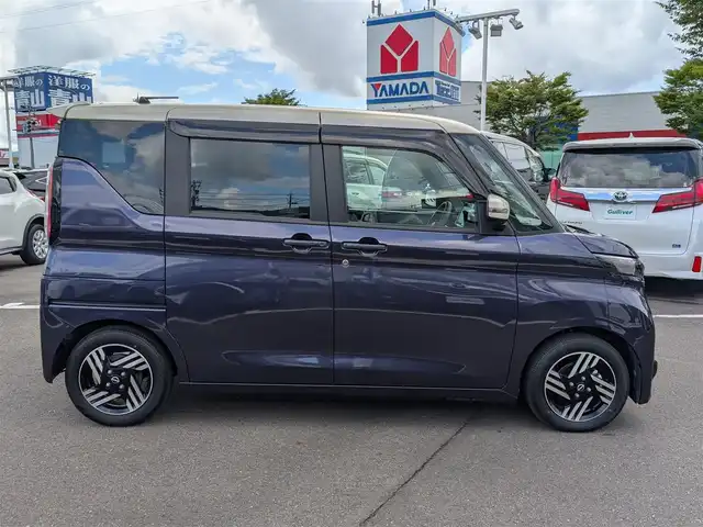 日産 ルークス HWS X プロパイロットED 福井県 2023(令5)年 0.6万km パープルⅡ 全方位カメラ/純正14インチAW/プロパイロット/純正9インチディスプレイオーディオ/両側パワースライドドア/前後ドライブレコーダー/前後コーナーセンサー/クルーズコントロール/ビルトインETC/SOSボタン/オートホールド/アイドリングストップ/純正インテリジェンスルームミラー/ドアバイザー/衝突被害軽減システム/横滑り防止装置/盗難防止装置/LEDヘッドライト/Fフォグ/純正フロアマット/スマートキー