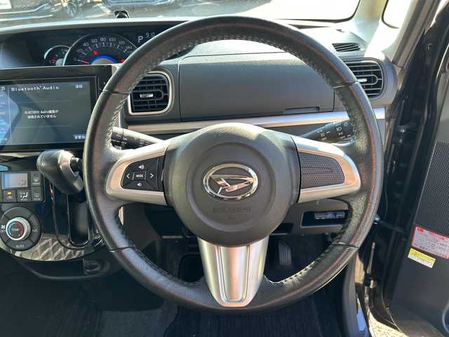 ダイハツ タント カスタム RS SA 大阪府 2014(平26)年 7.6万km ブラックマイカメタリック スマートアシスト　8型ナビ　CD　DVD　フルセグTV　USB　バックカメラ　両側パワースライドドア　ステアリングリモコン　LEDオートライト　フォグ　スマートキー　ウィンカーミラー　アイドリングストップ　ETC　シートカバー