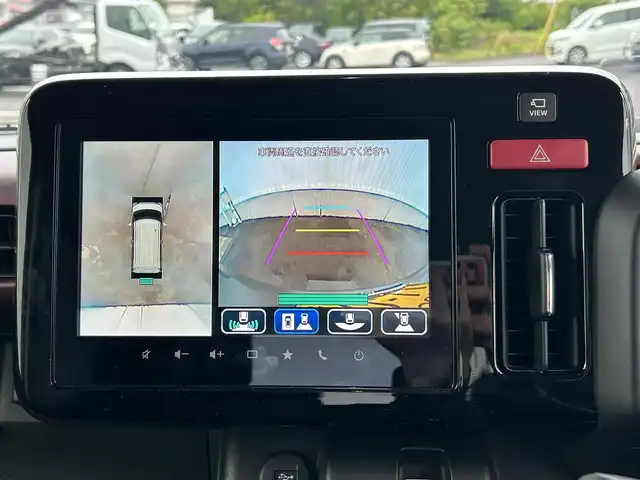 スズキ スペーシア カスタム HYBRID XS ターボ 愛媛県 2024(令6)年 2.3万km スチールシルバーメタリック/ブルーイッシュブラックパール 純正9インチHDナビ（Bluetooth/AppleCarPlay/AndroidAuto/フルセグ）/スズキセーフティサポート/全方位モニター/両側パワースライドドア/ステアリングヒーター/シートヒーター/レーダークルーズコントロール/パーキングアシスト/純正15インチアルミホイール/LEDヘッドライト/フォグランプ/レーンキープアシスト/パドルシフト/横滑り防止装置/スマートキー/プッシュスタート/ABS