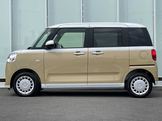 ダイハツ ムーヴ キャンバス ストライプス X 神奈川県 2025(令7)年 0.1千km シャイニングホワイトパール/サンドベージュメタリック 両側パワースライドドア　/前後コーナーセンサー　/スペアキー　/スマートキー　/プッシュスタート　/純正フロアマット　/カーテンエアバッグ　/ベンチシート　/電動格納ミラー　/取扱説明書　/保証書　/オートライト