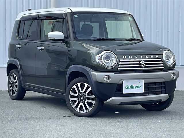 スズキ ハスラー J 三重県 2019(令1)年 8.2万km クールカーキパールメタリック/ホワイト2トーンルーフ プッシュスタート/アイドリングストップ/横滑り防止/レーンキープアシスト/衝突軽減ブレーキ/ステアリングリモコン/革巻きステアリング/USB給電ポート/シートヒーター(前席)/社外ナビ(AM/FM/CD/DVD/TV/BT)/フルセグTV/前方ドラレコ/ビルトインETC/純正フロアマット/オートライト/スペアキー/禁煙車/電動格納ミラー