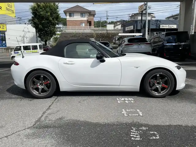 マツダ ロードスター S レザーパッケージ 宮城県 2015(平27)年 4.1万km クリスタルホワイトパールマイカ 6速マニュアル/社外車高調　HKS HIPERMAX/社外アルミ　VOLKRACING TE37/純正足回り＆純正アルミホイール別送/純正マツダコネクトナビ/BT/DVD/CD/フルセグTV/バックカメラ/社外ディスプレイオーディオ＆バックカメラ/レザーシート/シートヒーター/ステアリングスイッチ/レーンアシスト/ブラインドスポットモニター/横滑り防止装置/衝突被害軽減システム/アイドリングストップ