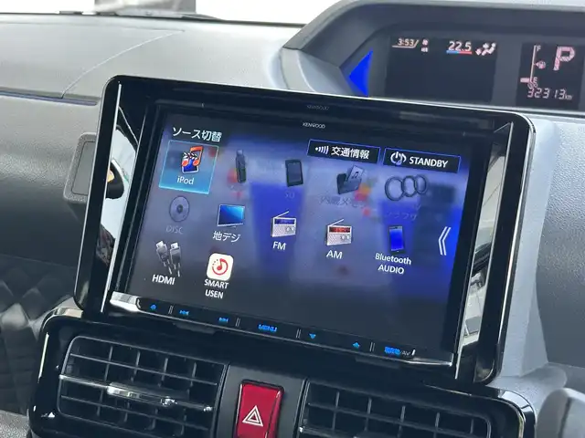 ダイハツ タント カスタム RS 静岡県 2019(令1)年 3.3万km ブラックマイカメタリック ターボ車/スマートアシスト/ＫＥＮＷＯＯＤ８型ナビ/フルセグＴＶ/全周囲カメラ/ＢＴオーディオ/ドラレコ/ＥＴＣ/両側電動スライドドア/ハーフレザー/シートヒーター/クルコン追従機能付/スマートキー2本/純正１５ＡＷ