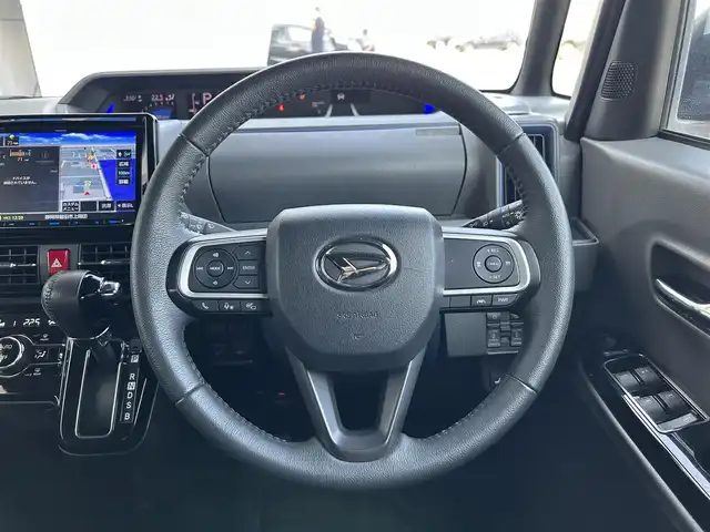 ダイハツ タント カスタム RS 静岡県 2019(令1)年 3.3万km ブラックマイカメタリック ターボ車/スマートアシスト/ＫＥＮＷＯＯＤ８型ナビ/フルセグＴＶ/全周囲カメラ/ＢＴオーディオ/ドラレコ/ＥＴＣ/両側電動スライドドア/ハーフレザー/シートヒーター/クルコン追従機能付/スマートキー2本/純正１５ＡＷ