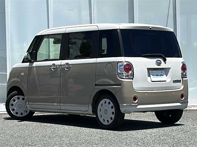 ダイハツ ムーヴ キャンバス G メイクアップ リミテッド　SAⅢ 福岡県 2018(平30)年 8.7万km パールホワイトⅢ/ナチュラルベージュマイカメタリック 2トーン ・ワンオーナー/・純正ナビ/（BLUETOOTH/全周囲カメラ/CD/DVD/・ETC/・両側パワースライドドア/・コーナーセンサー/・横滑り防止装置/・衝突軽減システム/・アイドリングストップ/・純正フロアマット/・ベンチシート/・LEDヘッドライト/・オートライト/・USB入力端子/・スマートキー/・保証書/・取扱説明書