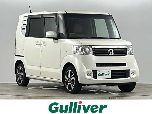 ホンダ Ｎ ＢＯＸ ＋ G ターボパッケージ 愛知県 2012(平24)年 8.9万km プレミアムホワイトパール 禁煙車/7インチナビ/（CD/DVD/Bluetooth/フルセグTV）/バックカメラ/クルーズコントロール/両側パワースライドドア/ETC/アイドリングストップ/純正フロアマット/スマートキー/プッシュスタート/純正アルミホイール/フルフラットシート/ベンチシート/LEDヘッドライト