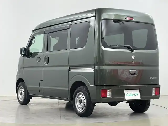 スズキ エブリイ PA リミテッド 道央・札幌 2024(令6)年 0.6万km クールカーキPM ・４WD/デュアルカメラブレーキサポート/・社外ナビ（KXM-E505W)/・DVD.CD.USB.SD.フルセグ/・バックカメラ /・両側スライドドア/・前後ドライブレコーダー/・オートライト/・積込スタッドレスタイヤ有/・キーレス