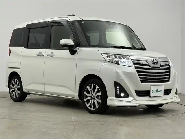 トヨタ ルーミー カスタムG－T 愛知県 2019(令1)年 2万km パールホワイトⅢ スマートアシスト/純正SDナビ/・ワンセグ/・Bluetooth/クルーズコントロール/ドライブレコーダー/両側パワースライドドア/純正フロアマット/純正アルミホイール/後席サンシェード/ステアリングリモコン/革巻きステアリング/ビルトインETC/LEDライト/フォグランプ