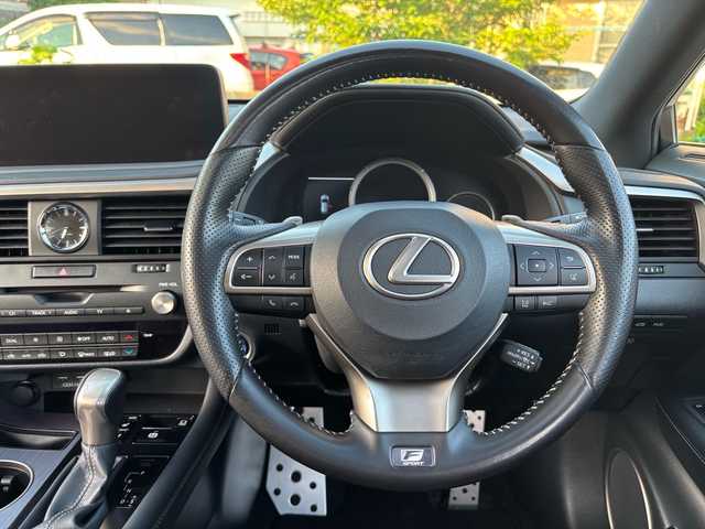 レクサス ＲＸ 450h Fスポーツ 福岡県 2020(令2)年 8万km ブラック ・純正ナビ/ (CD/DVD/SD/Miracast/Bluetooth)/・フルセグテレビ/・プリクラッシュセーフティ/・レーンディパーチャーアラート/・ブラインドスポットモニター/・レーダークルーズコントロール/・バックカメラ/・クリアランスソナー/・シートヒーター/・ベンチレーションシート/・電動パーキングブレーキ/・オートホールド/・ETC2.0/・パワーバックドア/・レザーシート/・サンルーフ
