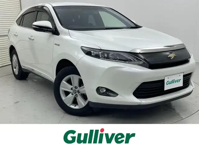 トヨタ ハリアー ハイブリッド エレガンス 茨城県 2014(平26)年 4.1万km ホワイトパールクリスタルシャイン 純正ナビ/・Bluetooth接続/・CDチェンジャー/・バックカメラ/・ｓｄミュージックサーバー/・USB入力/・フルセグテレビ/ETC/ドライブレコーダー/パワーシート/ハーフレザーシート/MTモード付/オートライト/エンジンスタート/４WD/スマートキー