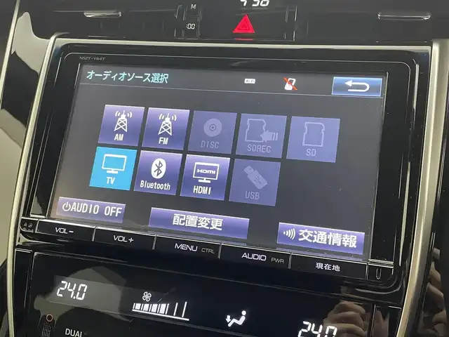 トヨタ ハリアー ハイブリッド エレガンス 茨城県 2014(平26)年 4.1万km ホワイトパールクリスタルシャイン 純正ナビ/・Bluetooth接続/・CDチェンジャー/・バックカメラ/・ｓｄミュージックサーバー/・USB入力/・フルセグテレビ/ETC/ドライブレコーダー/パワーシート/ハーフレザーシート/MTモード付/オートライト/エンジンスタート/４WD/スマートキー