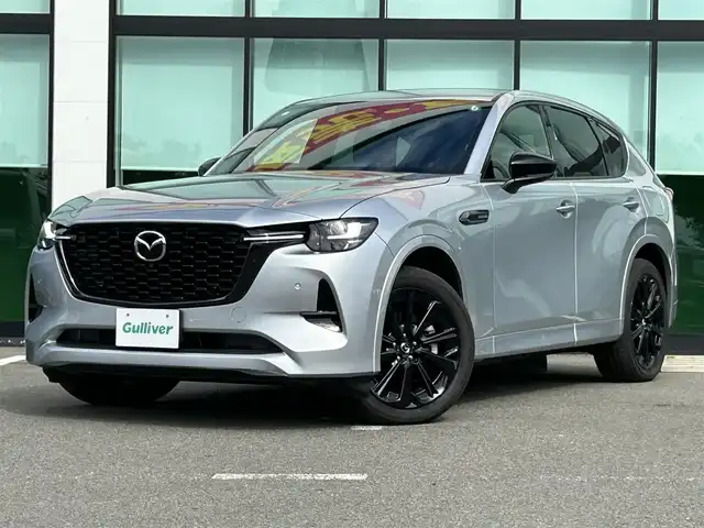 マツダ ＣＸ－６０ XD HV エクスクルーシブスポーツ 和歌山県 2023(令5)年 0.4万km ソニックシルバーM BOSEプレミアムサウンド/純正ナビ/フルセグTV/360°モニター/衝突軽減ブレーキ/レーダークルーズコントロール/ブラインドスポットモニター/ヘッドアップディスプレイ/パワーバックドア/パワーシート/ポジションメモリー/シートヒーター/ETC/純正フロアマット/純正アルミホイール/LEDヘッドライト/フォグランプ/オートライト