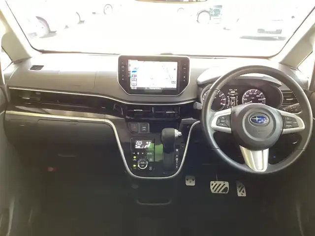 スバル ステラ カスタム RS スマートアシスト 大阪府 2019(令1)年 2.6万km シルバー／黒 純正8インチナビ・フルセグTV・CD・DVD・/　　　HDMI・Bluetooth・USB・SD/パノラミックビューモニター/LEDオートヘッドライト/LEDフォグランプ/4WD・ターボ/ETC/スマートキー2個/スマートアシストIII/ステアリングスイッチ/運転席シートヒーター/純正サイドドアバイザー/電動格納ウインカーミラー/純正15インチアルミホイール