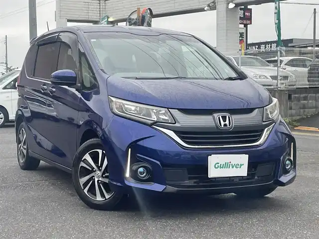ホンダ フリード G ホンダセンシング 群馬県 2016(平28)年 7.1万km コバルトブルーパール ワンオーナー/Gathersメモリナビ、地デジ、Bluetooth、CD、DVD/　（VXM-175VFi）/ホンダセンシング/レーダークルーズコントロール/バックカメラ/革巻きステア/ウインカーミラー/ドアバイザー/両側パワースライドドア/ビルトインETC/LEDヘッドライト/ハーフレザーシート/スマートキー×２/保証書、取説