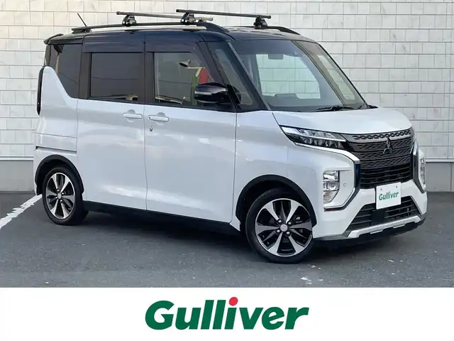 三菱 ｅＫクロススペース G 愛知県 2020(令2)年 8.1万km アメジストブラック/シルキーホワイト 社外SDナビ/Bluetooth　フルセグTV　バックカメラ/ヒルディセントコントロール/マイパイロット/ルーフキャリア/ドライブレコーダー/電動サイドブレーキ/社外フロアマット/純正アルミホイール/電動格納ミラー/コーナーセンサー