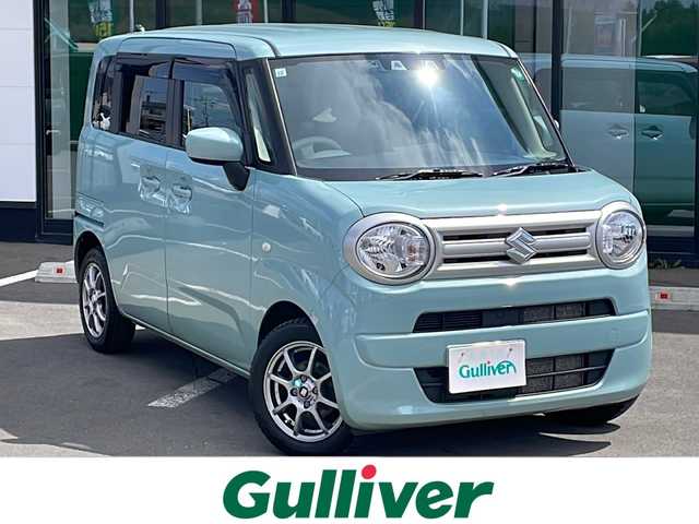 スズキ ワゴンＲ スマイル G 道東・釧路十勝 2021(令3)年 4.6万km オフブルーM ・４WD/・社外SDメモリナビ/（・AM・FM・SD・CD・BT・ワンセグ）/・スマートキー/・プッシュスタート/・運転席シートヒーター/・後方コーナーセンサー/・ETC/・衝突被害軽減システム/・横滑り防止装置/・レーンキープアシスト/・アンチブレーキングシステム/・オートライト/・ベンチシート/・フロアマット/・ダブルエアバック/・スペアキー1本/・保証書/・取扱説明書