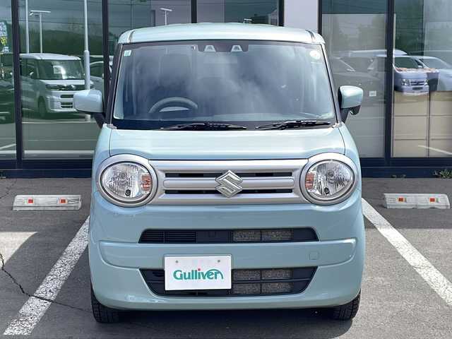 スズキ ワゴンＲ スマイル G 道東・釧路十勝 2021(令3)年 4.6万km オフブルーM ・４WD/・社外SDメモリナビ/（・AM・FM・SD・CD・BT・ワンセグ）/・スマートキー/・プッシュスタート/・運転席シートヒーター/・後方コーナーセンサー/・ETC/・衝突被害軽減システム/・横滑り防止装置/・レーンキープアシスト/・アンチブレーキングシステム/・オートライト/・ベンチシート/・フロアマット/・ダブルエアバック/・スペアキー1本/・保証書/・取扱説明書