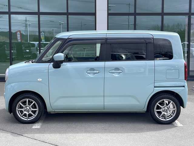 スズキ ワゴンＲ スマイル G 道東・釧路十勝 2021(令3)年 4.6万km オフブルーM ・４WD/・社外SDメモリナビ/（・AM・FM・SD・CD・BT・ワンセグ）/・スマートキー/・プッシュスタート/・運転席シートヒーター/・後方コーナーセンサー/・ETC/・衝突被害軽減システム/・横滑り防止装置/・レーンキープアシスト/・アンチブレーキングシステム/・オートライト/・ベンチシート/・フロアマット/・ダブルエアバック/・スペアキー1本/・保証書/・取扱説明書