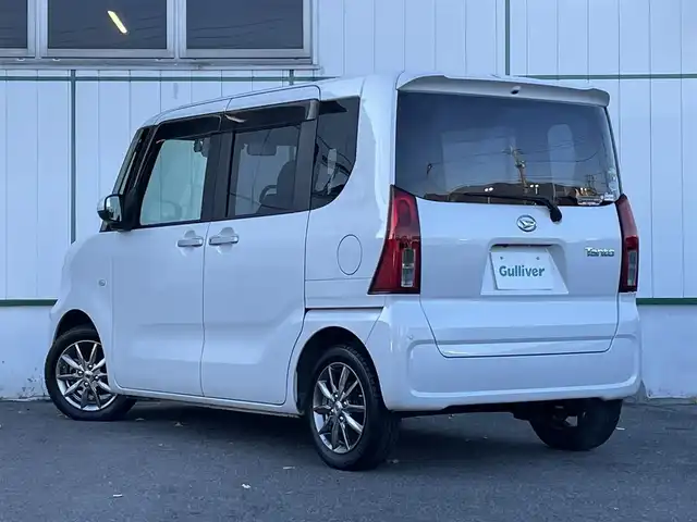 ダイハツ タント X 山梨県 2019(令1)年 6.1万km シャイニングホワイトパール スマートアシスト　/純正ナビ　/フルセグ　/テレビキャンセラー　/Bluetooth/CD/DVD　/Bカメラ　/ナビ連動ドラレコ　/ETC　/片側パワースライドドア/コーナーセンサー　/オートライト　/純正タイヤ車載/スペアキー