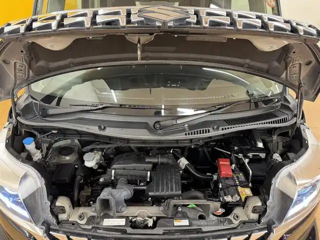 スズキ スペーシア カスタム HYBRID XS 群馬県 2022(令4)年 6.2万km ブルーイッシュブラックパール3 デュアルカメラブレーキサポート/レーダークルーズコントロール/パーキングセンサー/車線逸脱防止機能/オートハイビーム/純正8インチナビ/　フルセグ/BT/CD/DVD/FM/AM/ipod/USB/SD/両側パワースライドドア/ヘッドアップディスプレイ/オートLEDヘッドライト/フォグランプ/ハーフレザーシート/運転席シートヒーター/革巻きステアリング/純正フロアマット/純正15インチAW/ビルトインETC