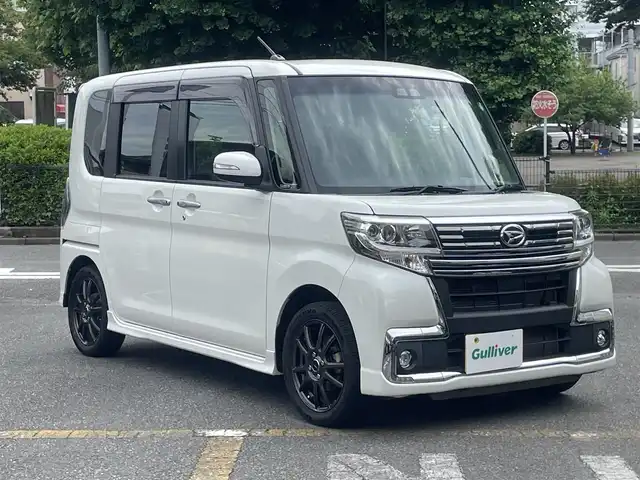 ダイハツ タント カスタム RS トップED SA Ⅲ 神奈川県 2017(平29)年 6.3万km パールホワイトⅢ ワンオーナー/スマートシスト3/純正ナビ/CD/DVD/フルセグ/Bluetooth/バックカメラ/ETC車載器/両側パワースライドドア/LEDヘッドランプ/運転席シートヒーター/合皮/ファブリックコンビシート/社外アルミ(純正アルミ車内あり)/スマートキー/保証書/取説あり