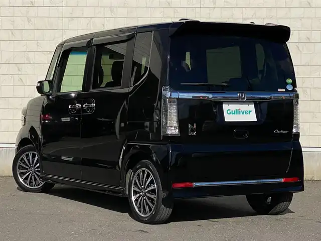 ホンダ Ｎ ＢＯＸ G ターボ Lパッケージ 岐阜県 2016(平28)年 5.1万km クリスタルブラックパール 純正ディスプレイオーディオ(WX-171CP)/ワンセグTV/Bluetooth/CD/両側パワースライドドア/バックカメラ/クルーズコントロール/横滑り防止装置/革巻きステアリング/ステアリングスイッチ/ハーフレザーシート/チップアップシート/ベンチシート/純正15インチAW/純正フロアマット/ビルトインETC/オートライト/HIDヘッドライト/フロントフォグランプ/双方向リモコンエンジンスターター/ビルトインETC/スマートキー×２