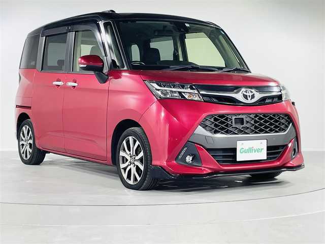 トヨタ タンク カスタムG－T 福岡県 2017(平29)年 6.4万km ブラックマイカ/マゼンダベリーメタリック ターボ/純正メモリナビ（NSZT-W66T）/CD/DVD/フルセグ/バックカメラ/両側パワースライドドア/スマートアシストII/・衝突警報機能/・衝突回避支援ブレーキ機能/・車線逸脱警報機能/・誤発進抑制機能（前後）/・先行車発進お知らせ機能/LEDオートヘッドライト/クルーズコントロール/アイドリングストップ/純正１５インチアルミホイール/革巻きステアリング/シートヒーター/純正フロアマット/プッシュスタート/スマートキー×2/ビルトインＥＴＣ２．０