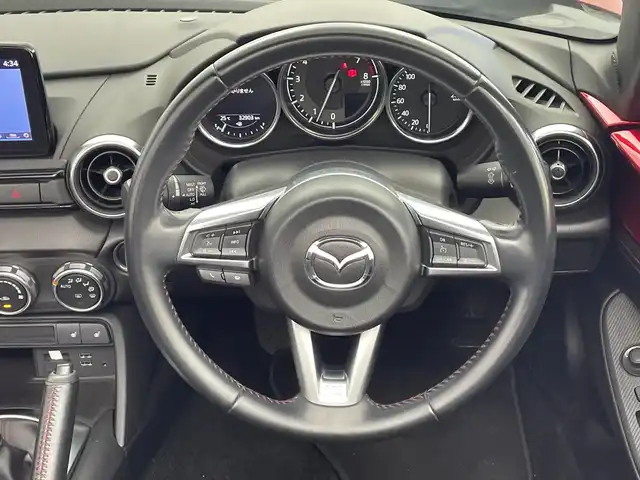 マツダ ロードスター RS 鹿児島県 2019(平31)年 3.3万km ソウルレッドクリスタルM 純正SDナビ/（AM/FM/CD/DVD/Bluetooth/フルセグテレビ）/BOSEサウンドシステム/クルーズコントロール/アダプティブLEDヘッドライト/車線逸脱警報/衝突被害軽減ブレーキ/ETC/シートヒーター/ドライブレコーダー/ステアリングリモコン/純正フロアマット/純正AW16インチ/リアコーナーセンサー/スマートキー/禁煙車