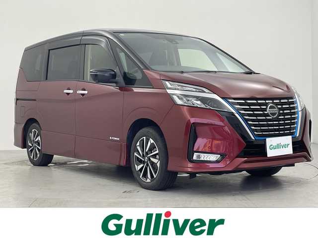 日産 セレナ e－パワー ハイウェイスター V 愛知県 2019(令1)年 6.8万km マルーンレッド 2トーン プロパイロット /純正10インチナビ/CD/DVD/Blu-ray/DTV/Bluetooth/アラウンドビューモニター/両側パワースライドドア/LEDオートライト/オートハイビーム/寒冷地仕様/シートヒーター /ステアリングヒーター/後席エアコン/ビルトインETC/ドライブレコーダー /スマートキー/プッシュスタート /コーナーセンサー /BSM/純正フロアマット/ドアバイザー/社外アルミホイール積込