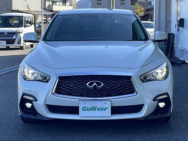 日産 スカイライン ハイブリッド 350GT Type SP 岐阜県 2018(平30)年 4.3万km ブリリアントホワイトパール 禁煙車/純正ナビ/フルセグTV/クルーズコントロール/アラウンドビューモニター/前後コーナーセンサー/衝突軽減ブレーキ/サンルーフ/BOSEスピーカー/シートヒーター/レザーシート/パワーシート/シートメモリー/ドライブレコーダー/ビルトインETC/パドルシフト/カーテンエアバッグ/純正アルミホイール/純正フロアマット/オートライト/オートハイビーム/プッシュスタート/スマートキー/スペアキー