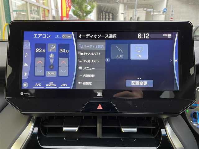 トヨタ ハリアー ハイブリッド Z 福岡県 2021(令3)年 3.9万km ホワイトパールクリスタルシャイン ワンオーナー/純正12.3ディスプレイオーディオ/フルセグTV/Bluetooth/Miracast/AM/FM/JBLサウンド/Toyota Safety Sense/・プリクラッシュセーフティ/・オートマチックハイビーム/・ロードサインアシスト/・先行車発進告知機能/・レーダークルーズコントロール/・レーントレーシングアシスト/・パノラミックビューモニター/・シースルービュー/・パーキングサポートブレーキ/・ドライブスタートコントロール/・ブラインドスポットモニター/デジタルインナーミラー/純正ビルトインETC 2.0/革巻きステアリング/ステアリングチルド機構（電動）/プッシュスタート/スマートキー（スペアキー１本）/ドライブレコーダー/LEDヘッドライト/LEDフォグランプ/オートライト/ウィンカーミラー/電動格納式ミラー/純正19インチアルミホイール/純正フロアマット/ドアバイザー