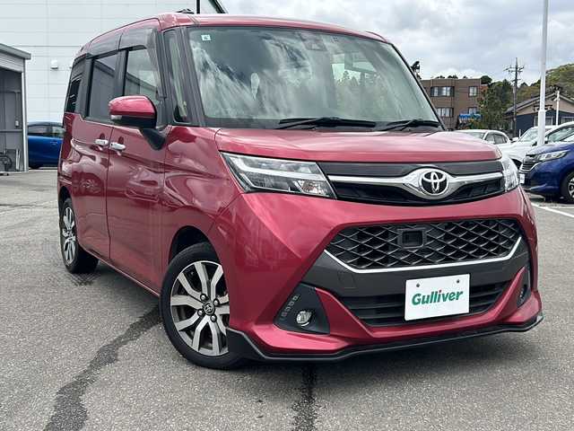 トヨタ タンク カスタムG－T 石川県 2017(平29)年 5.1万km マゼンタベリーマイカM ワンオーナー/登録時走行50795キロ/車検R8年6月21日まで/ターボモデル/禁煙車/レーダーブレーキ/レーンキープ/純正ナビゲーション/CD/Bluetooth/フルセグTV/両側電動スライドドア/LEDヘッドライト/アイドリングストップ/ウインカードアミラー/オートエアコン/コーナーセンサー/シートヒーター/クルーズコントロール/ドライブレコーダー/ETC/純正15インチアルミホイール/YOKOHAMAタイヤ/（F：2023年製/R：2023年製）/新車保証書/取扱説明書