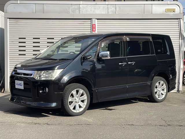 三菱 デリカＤ：５ ROADEST G Power P 道央・札幌 2012(平24)年 9.6万km 黒 (株)IDOMが運営する【じしゃロン札幌豊平店】の自社ローン対象車両になります。こちらは現金ご利用時の価格です。/自社ローンご希望の方は別途その旨お申付け下さい。/・ALPINE Vie-x088V 8インチ WVGA /  HDDナビ/・バックカメラ/・ETC/・フルセグTV/・リアフリップダウンモニター/・左右パワースライドドア/・クルコン/・パトルシフト/・スペアキーあり