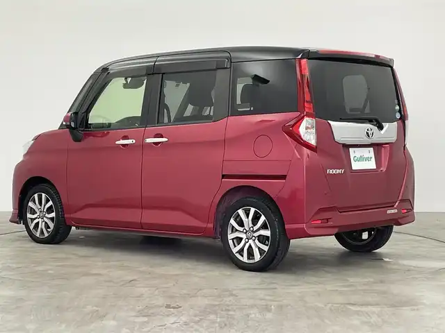 トヨタ ルーミー カスタムG－T 群馬県 2018(平30)年 4.4万km ブラックマイカ/マゼンダベリーメタリック 純正７インチナビ　全方位カメラ　衝突軽減システム　クルーズコントロール　横滑り防止　レーンアシスト　LEDライト　フォグライト　スマートキー　プッシュスタート　純正アルミホイール　禁煙車