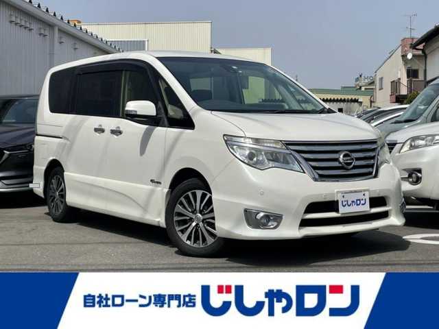 日産 セレナ ハイウェイスター Sハイブリッド 大阪府 2014(平26)年 9.2万km ブリリアントホワイトパール (株)IDOMが運営する【じしゃロン東大阪店】の自社ローン対象車両になります。こちらは現金ご利用時の価格です。/自社ローンご希望の方は別途その旨お申付け下さい。/純正9インチナビゲーション/（フルセグTV/CD/DVD/BT/SD）/アラウンドビューモニター/純正フリップダウンモニター/エマージェンシーブレーキ/ETC/前後コーナーセンサー/アイドリングストップ/左側パワースライドドア/純正16インチアルミホイール/プッシュスタート/スマートキー/スペアキー/純正フロアマット/ドアバイザー/取扱説明書＆保証書