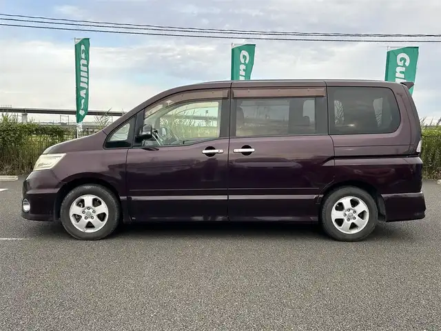 日産 セレナ ハイウェイスター Vセレクション 宮城県 2009(平21)年 15.2万km ディープカシス 純正ナビ（HC309-A）/（CD/DVD/FM/AM）/フルセグTV/バックカメラ/両側パワースライドドア/オートライト/アルパイン10.2インチフリップダウンモニター/（TMX-R1100M)/ETC/オートライト/純正15インチアルミホイール