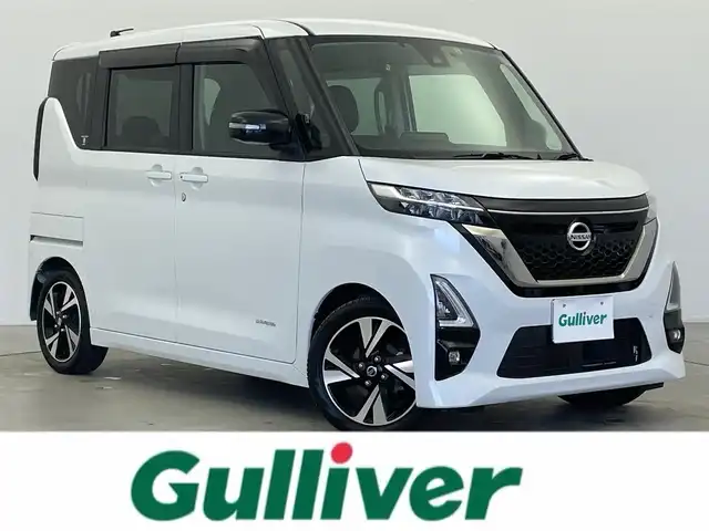 日産 ルークス HWS Gターボ アーバンクロム 富山県 2023(令5)年 4.5万km ホワイトパール 純正9型ディスプレイオーディオ（AM/FM/BT/USB）/全方位カメラ/ドライブレコーダー/ETC/片側パワースライドドア/レザーシート/衝突被害軽減システム/コーナーセンサー/横滑り防止装置/アイドリングストップ/純正アルミホイール/純正フロアマット/オートLEDライト/オートマチックハイビーム/フォグライト/革巻きステアリング/ステアリングスイッチ/スマートキー/スペアキー