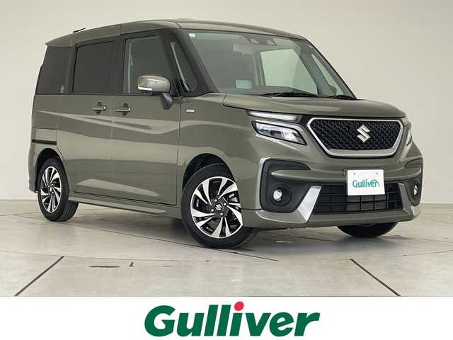 スズキ ソリオ バンディット HV MV 愛知県 2024(令6)年 2.3万km グレーⅡ スズキセーフティサポート/純正9型ディスプレイオーディオナビ/全方位カメラ/両側パワースライドドア/レーダークルーズコントロール/シートヒーター/ヘッドアップディスプレイ/純正アルミホイール/LEDヘッドライト/レーンキープアシスト/オートマチックハイビーム/衝突軽減システム/フルセグ/CD DVD/Bluetooth/ステアリングスイッチ/スマートキー/プッシュスタート