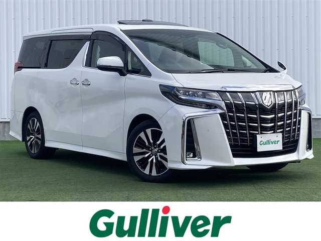 トヨタ アルファード S Cパッケージ 鳥取県 2020(令2)年 5.3万km ホワイトパールクリスタルシャイン 登録時走行距離：52383km/メーカー純正ディスプレイオーディオ/　CD DVD BT フルセグTV/バックカメラ/Wサンルーフ/両側パワースライドドア/パワーバックドア/12.1型純正フリップダウンモニター/デジタルインナーミラー/ビルトインETC/前後ドライブレコーダー/置くだけ充電/プリクラッシュセーフティシステム/レーントレーシングアシスト/レーダークルーズコントロール/ブラインドスポットモニター/パーキングサポートブレーキ/リアクロストラフィックアラート/ロードサインアシスト/木目革巻きコンビステアリング/ステアリングスイッチ/ステアリングヒーター/LEDヘッドライト/オートライト/フォグランプ/オートハイビーム/MTモード付AT/オートホールド機能付き電子パーキングブレーキ/横滑り防止装置/ブラックレザーシート/運転席助手席パワーシート/運転席シートメモリ/運転席助手席シートヒーター/運転席助手席エアシート/2列目シートオットマン/プッシュスタート/スマートキー/スペアキー/スペアタイヤ/新車時保証書/ワンオーナー