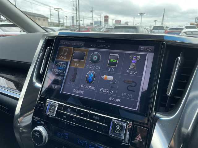 トヨタ ヴェルファイア Z Gエディション 茨城県 2018(平30)年 6.4万km ブラック ・社外アルパインナビ/（フルセグTV　BT CD DVD）/・アルパイン製フリップダウンモニター/・バックカメラ/・前席パワーシート/・前席シートヒーター ベンチレーション/・両側パワースライドドア/・パワーバックドア/・衝突被害軽減ブレーキ/・レーダークルーズコントロール/・レーンアシスト/・オートマチックハイビーム/・Wサンルーフ/・黒革シート/・ドラレコ/・ビルトインETC/・ステアリングヒーター/・コーナーセンサー/・スペアキー有